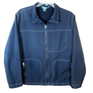 Woolrich Soft Shell Zip Pockets Hem Drawcord Black Full Zip‎ Jacket Men's XL